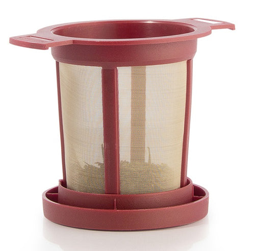 Tea filter with lid medium red